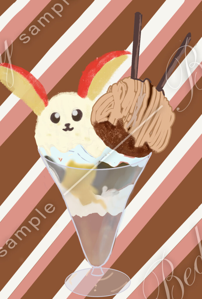 動物をかたどったパフェ