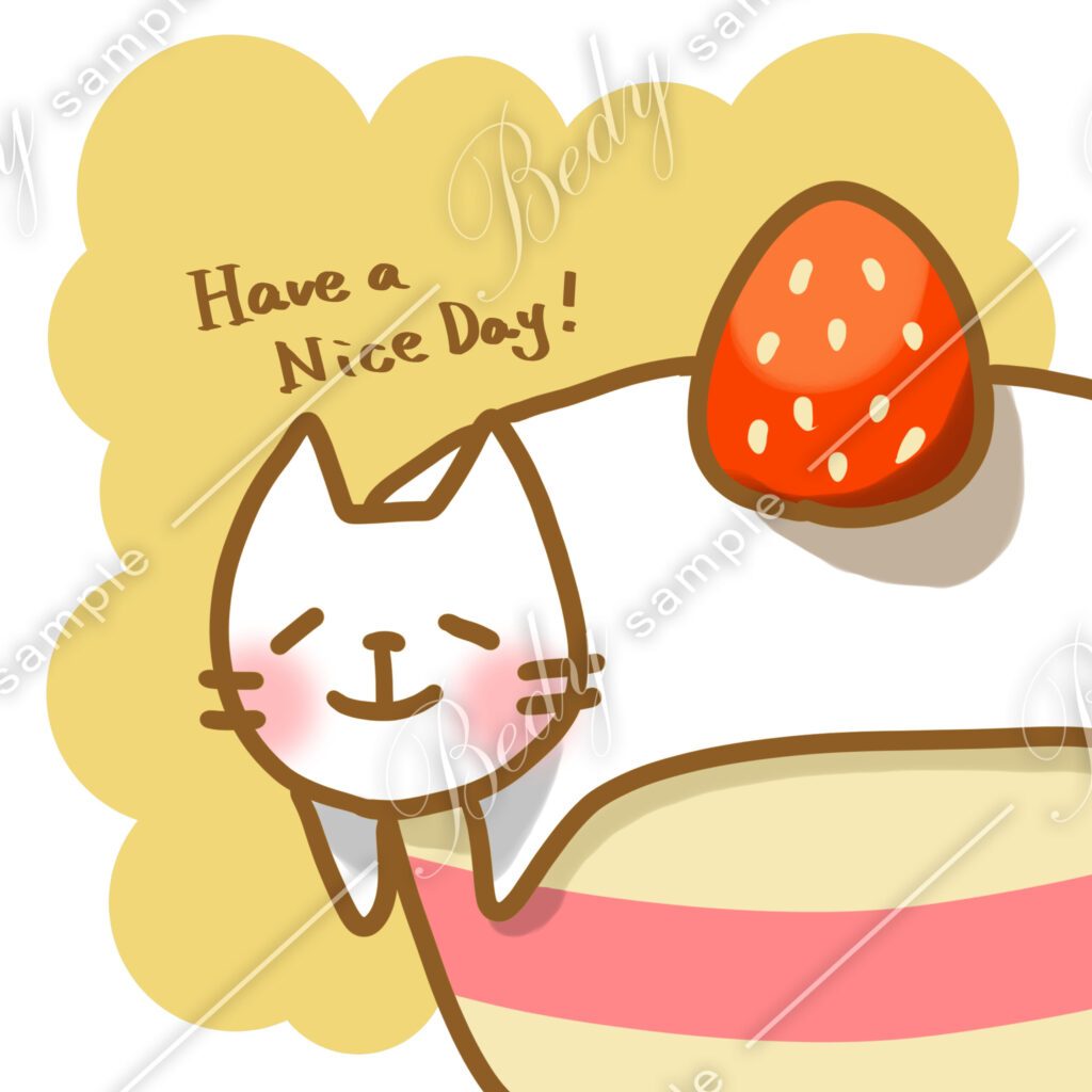 翠 オリジナル 猫とカップケーキ