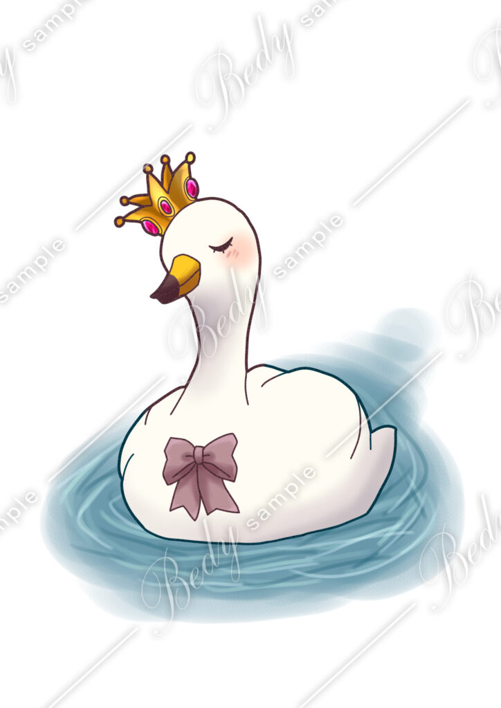 王冠を載せた白鳥
