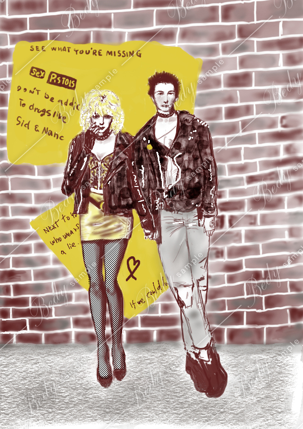 パンク服装の男女