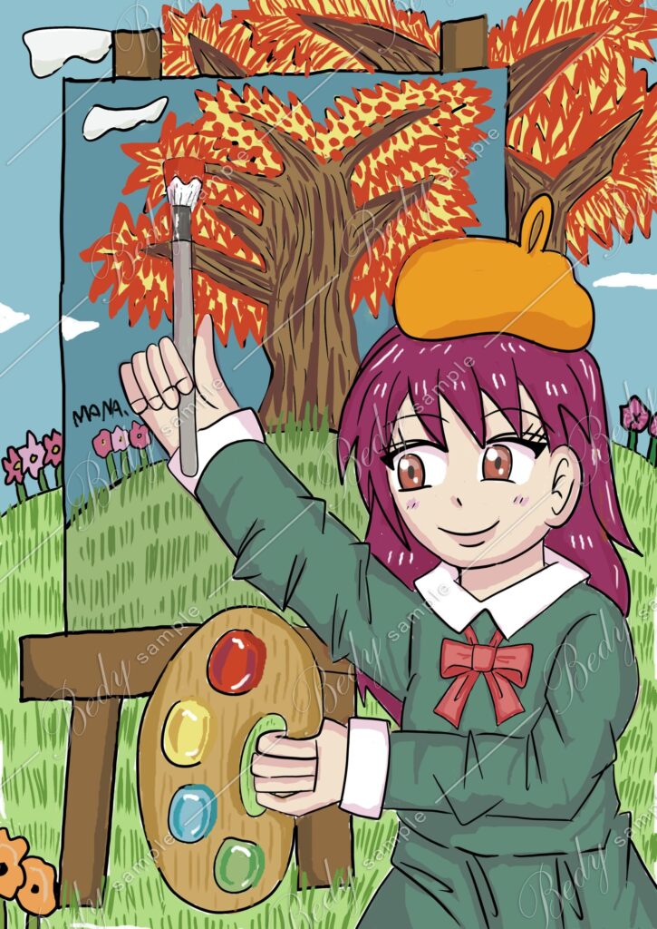 芸術の秋の少女